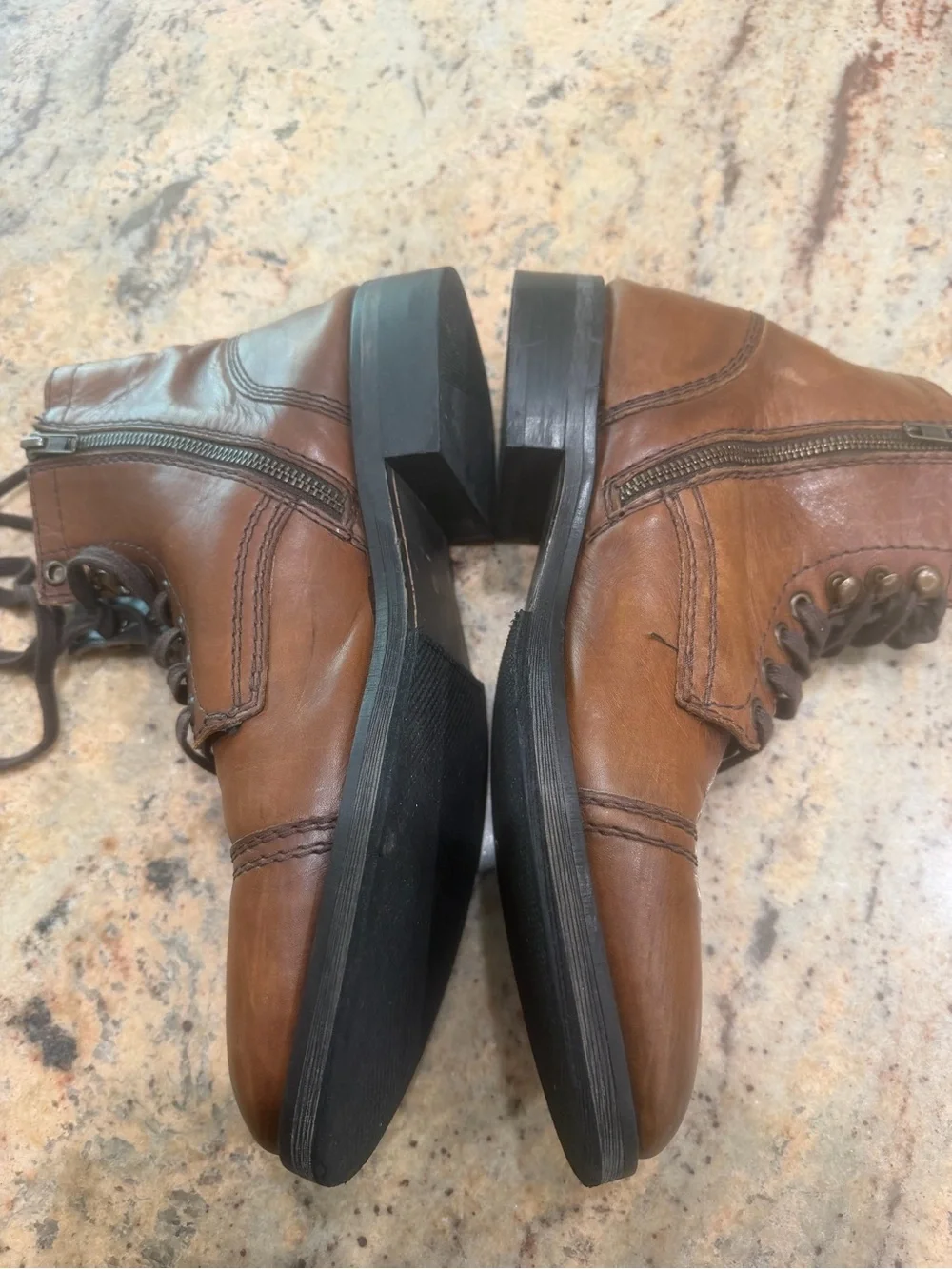 Steve Madden Men’s Brown Leather Lace-up Ankle Boots Size 9